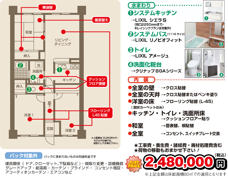 おまかせ全改装パック 2,480,000円